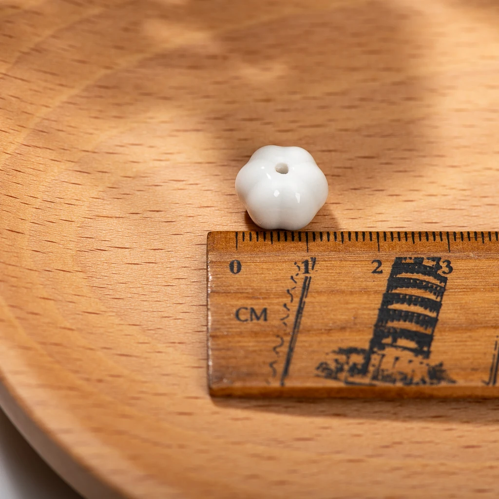 13mm Ceramic Pumpkin Beads Perfect Impeccable Refined with Precise Standard Small Hole Fine Craftsmanship Pack of 10