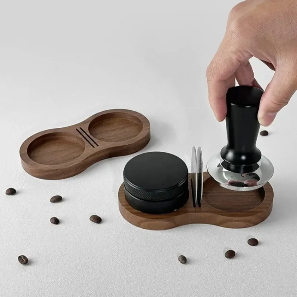 Coffee Press Base Walnut Wood Coffee Tamper Mat Press Storage Pad Coffee Press Holder Filter Screen Holder Coffee Accessories
