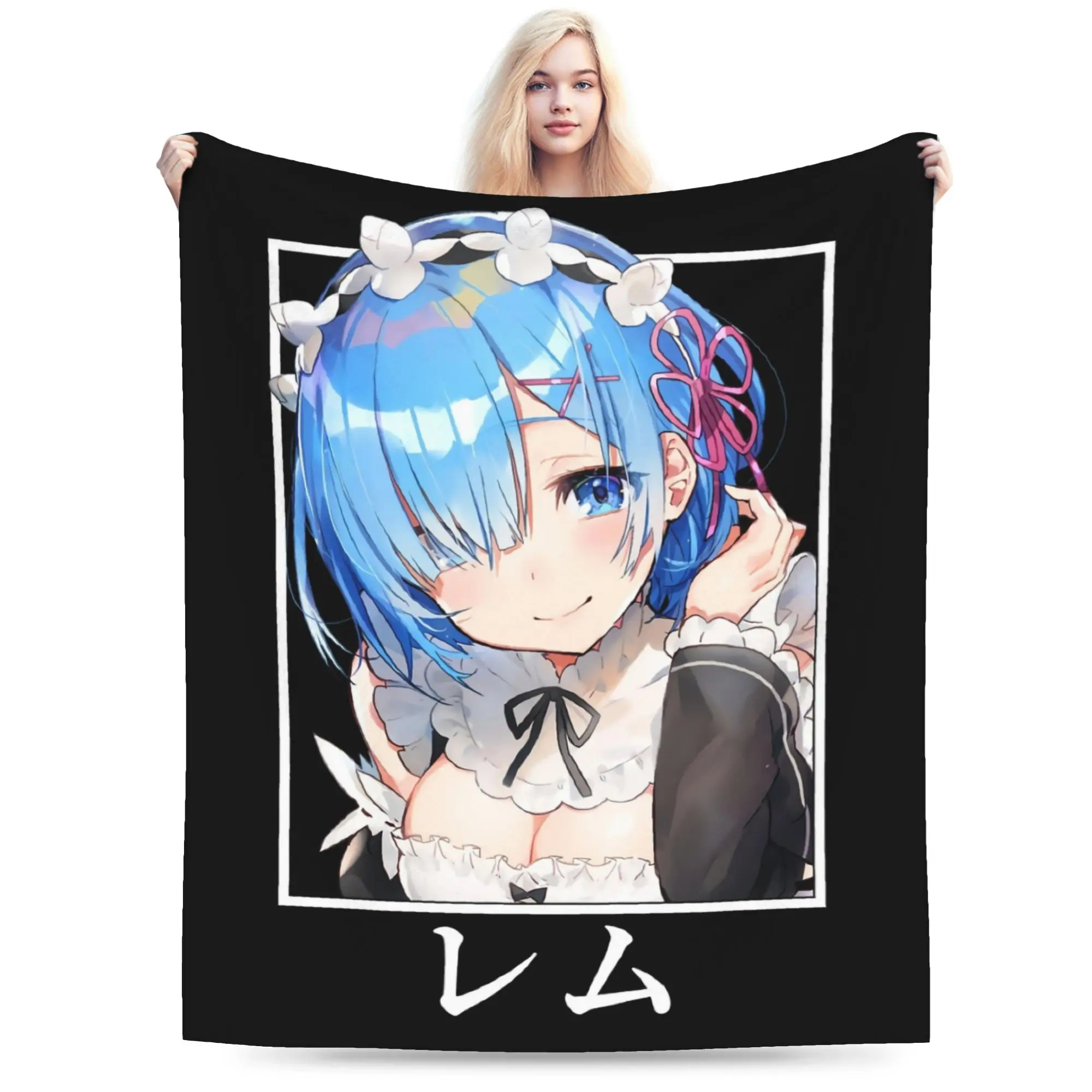 Rezero Rem Re:Life In A Different World From Zero Ram Blankets Fleece Textile Decor Warm Throw Blanket for Home Car Bedspread
