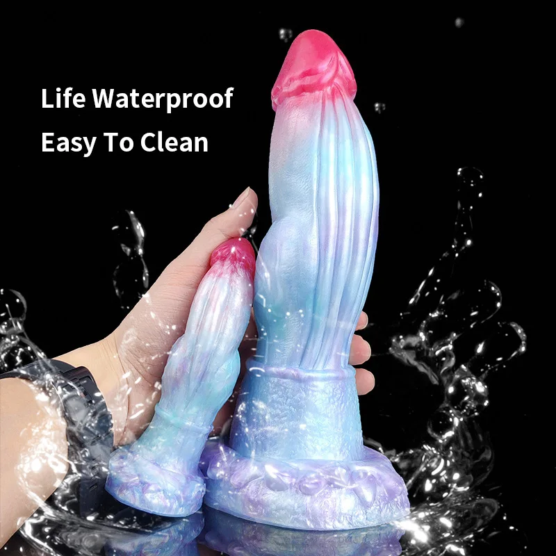 YOCY S/M/L Ice Dragon Anal Plug Silicone Monster Dildo With Sucker Big Knot Penis Butt Masturbator Sex Toy For Women Men