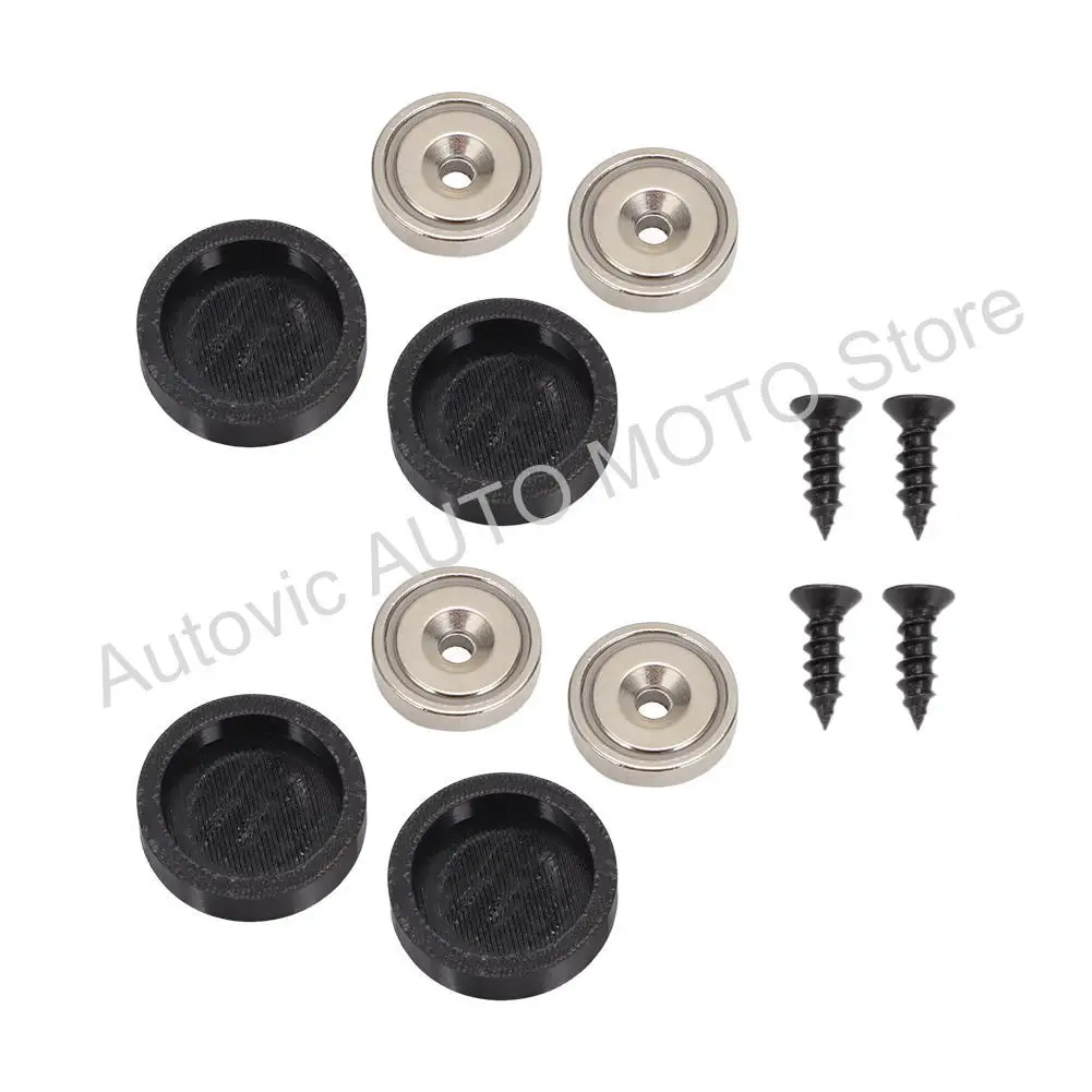 4 Stück/Set Universelle schwarze, stark magnetische Nummernschildhalter für vordere und hintere Nummernschilder – Detail 4