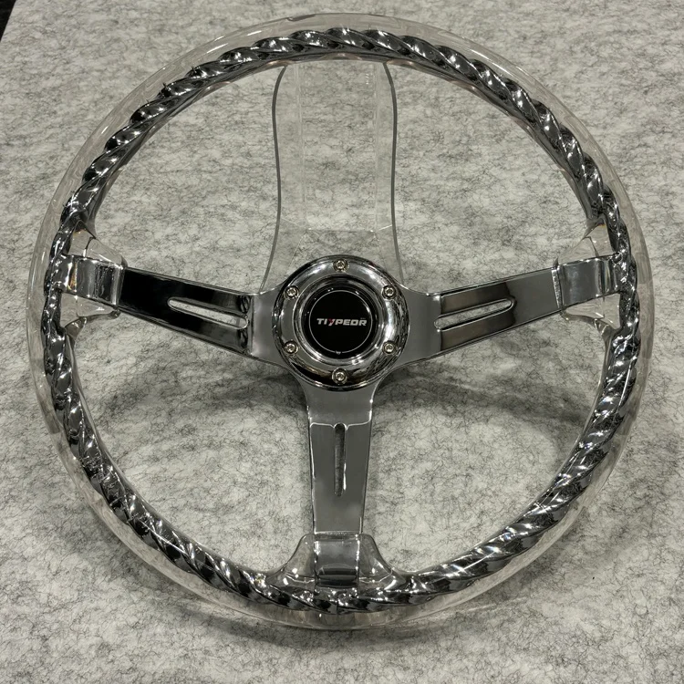 

New Customized Universal Steel Ring Racing Classic Advanced Transparent Steering Wheel