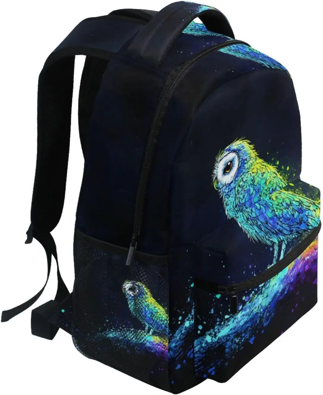 Kid Backpacks (Surreal Owl), Boys Girls Schoolbags Book Bag Small Size