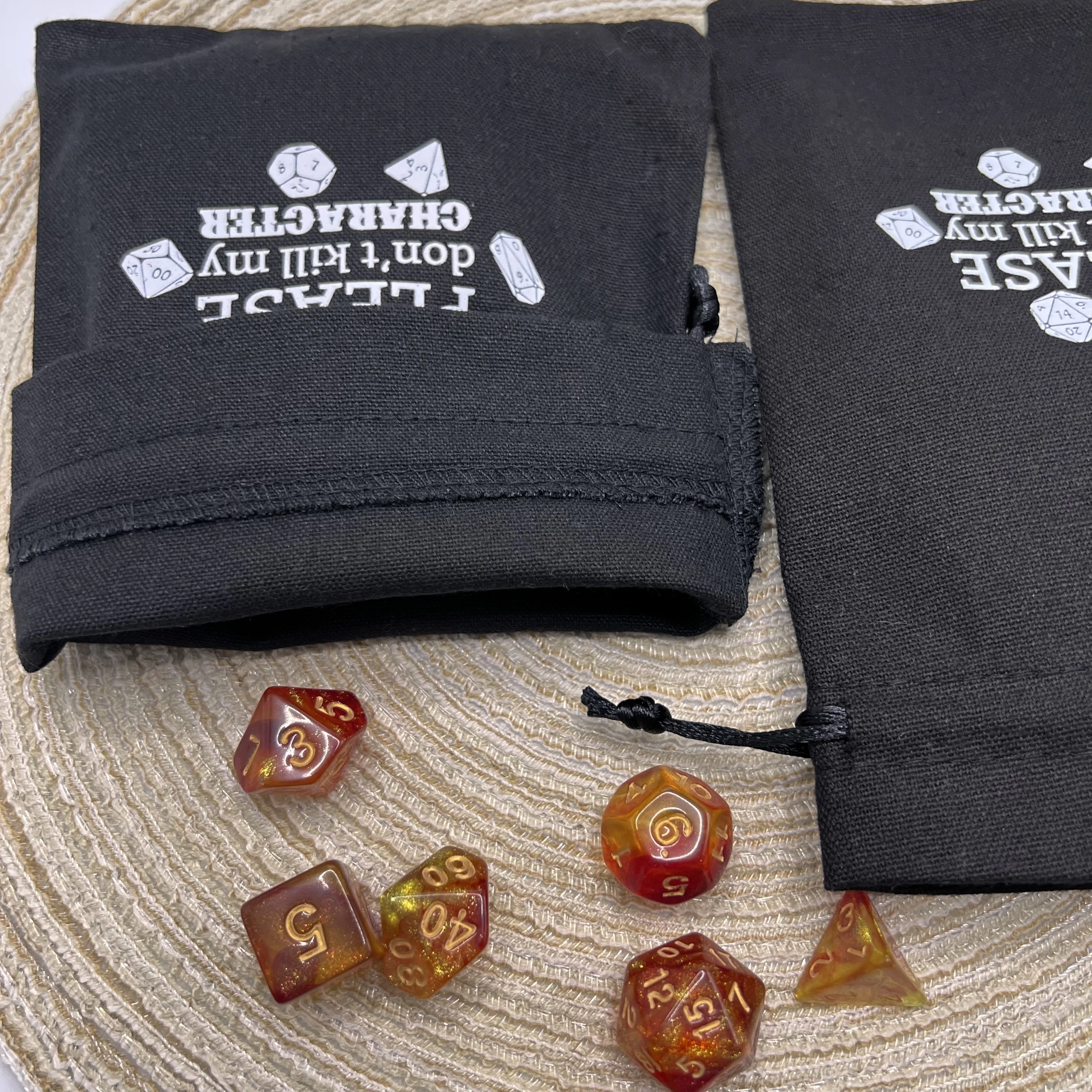 5PCS/LOT Dice Tarot Storage Drawstring Bag Package Witch Divination Crystal Pouch Bag Holder Board Game  Canvas