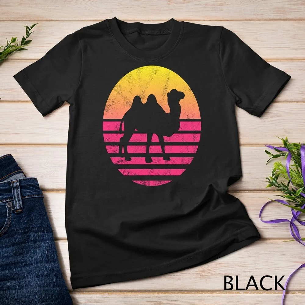 

Retro Camel Silhouette Print Tshirt A Gift for Camel Lovers Men Women Fashion Summer Daily Casual Crewneck Cotton Short Slevee