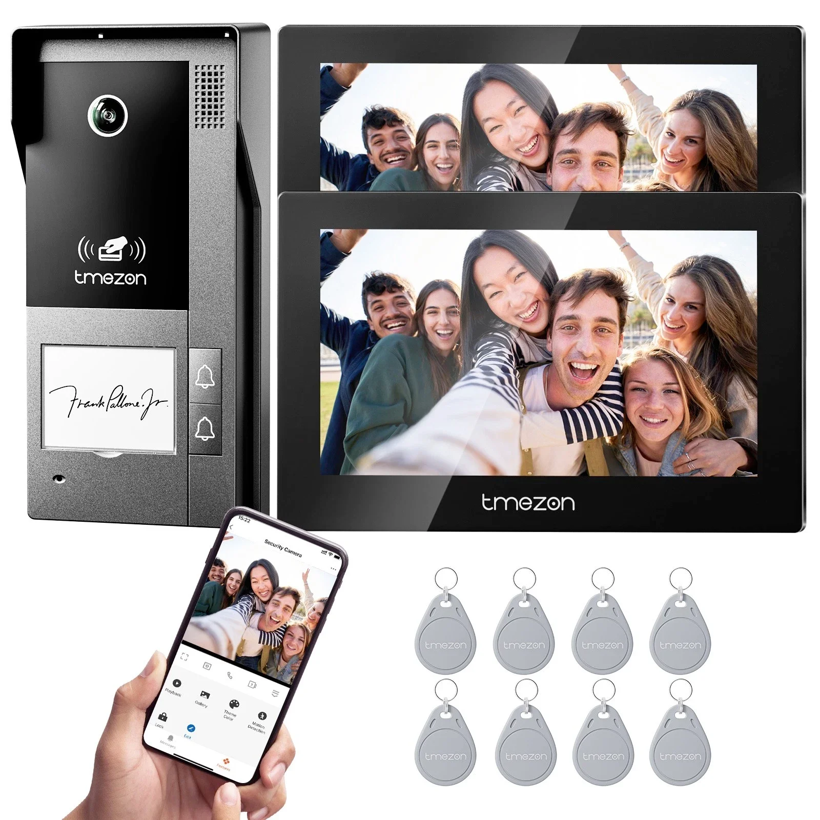 Image of TMEZON 790*2-D80 2-Draht-Video-Gegensprechanlage 7 Zoll 1080P Touchscreen IP-Video-Türsprechanlage mit Kamera Tuya Fernentriegelung