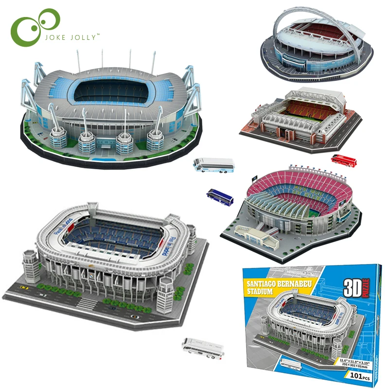 14Style Large Size Football Field 3D DIY Puzzle World Famous Stadiums Model Fan Birthday Gifts Football Game Peripheral Toys DDJ