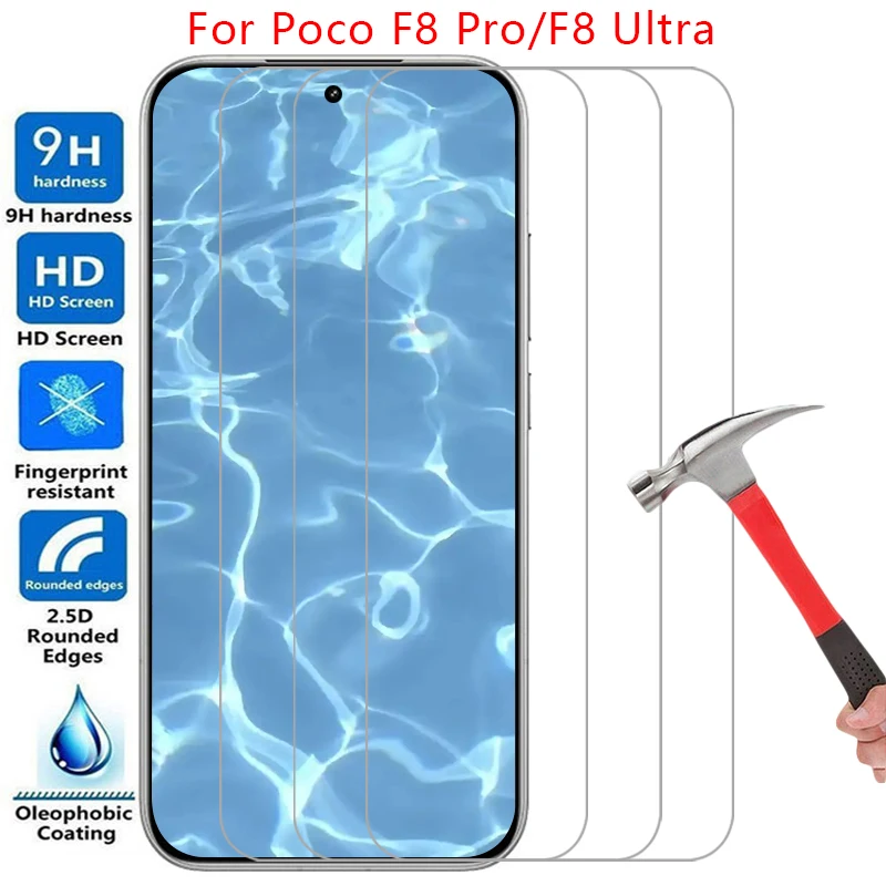 واقي شاشة لهاتف شاومي بوكو f8 برو زجاج مقسى فائق الحماية على pocof8 f 8 8f f8pro f8ultra 5g فيلم جلاس شاومي شاومي