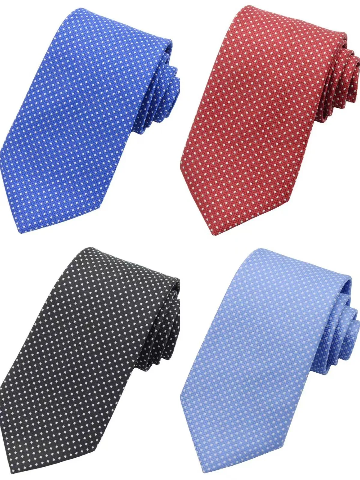 nova-gravata-masculina-de-seda-xadrez-e-lisa-azul-e-branca-classica-jacquard-feita-A-mAo