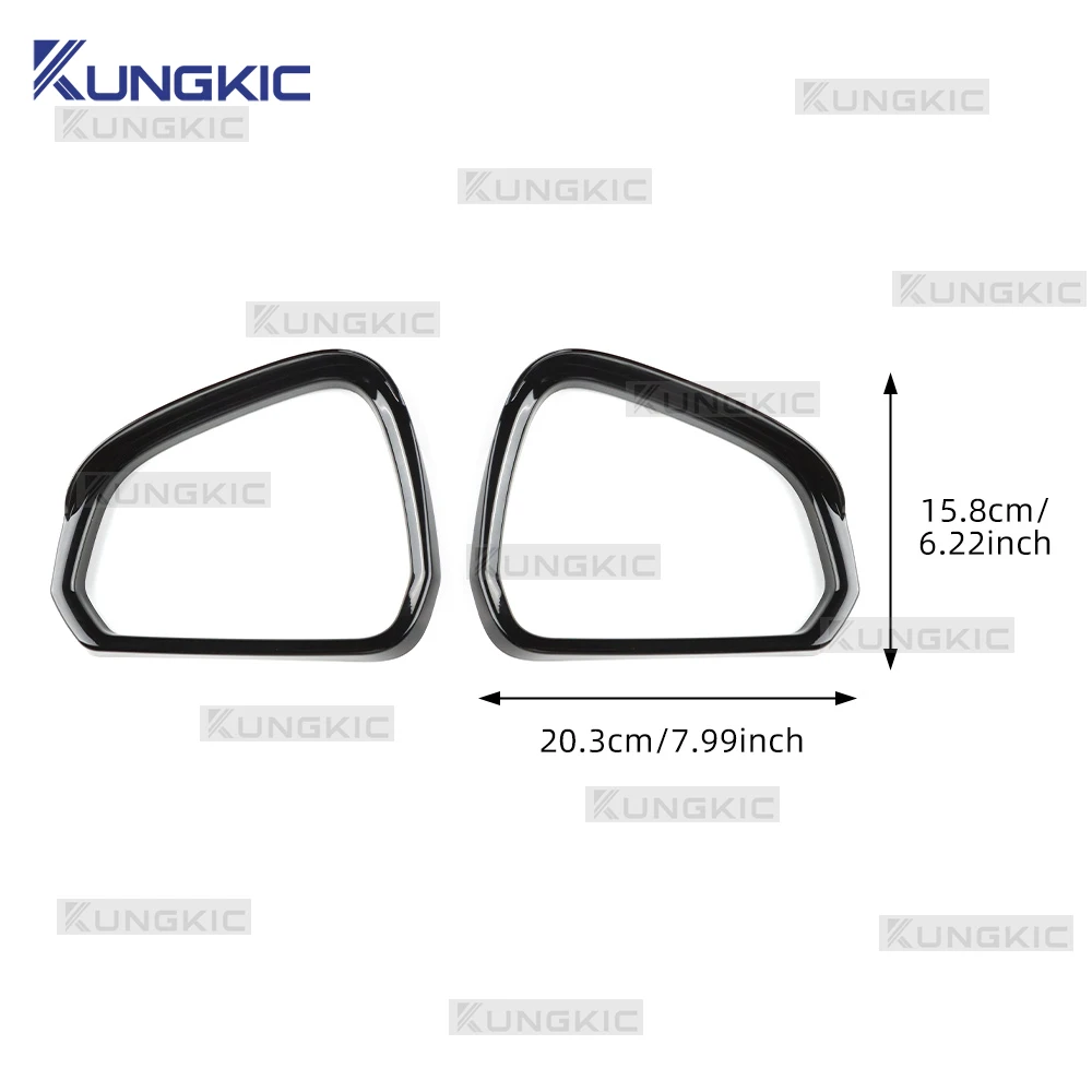 LHD سيارة لفورد موستانج S650 GT Dark Horse EcoBoost 2024 2025 2026 2027 لامع أسود مرآة الرؤية الخلفية المطر الحاجب الإطار ملصق #5