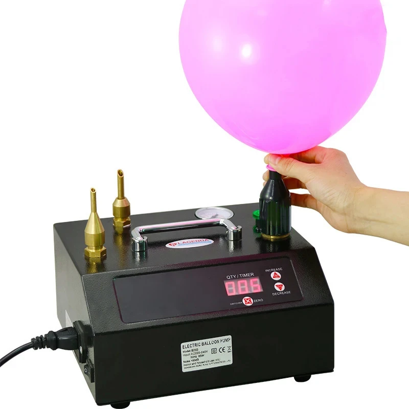 B363 Lagenda 3-Nozzle Electric Balloon Inflator, Foot Pedal Helium Air Pump for Wedding Decoration