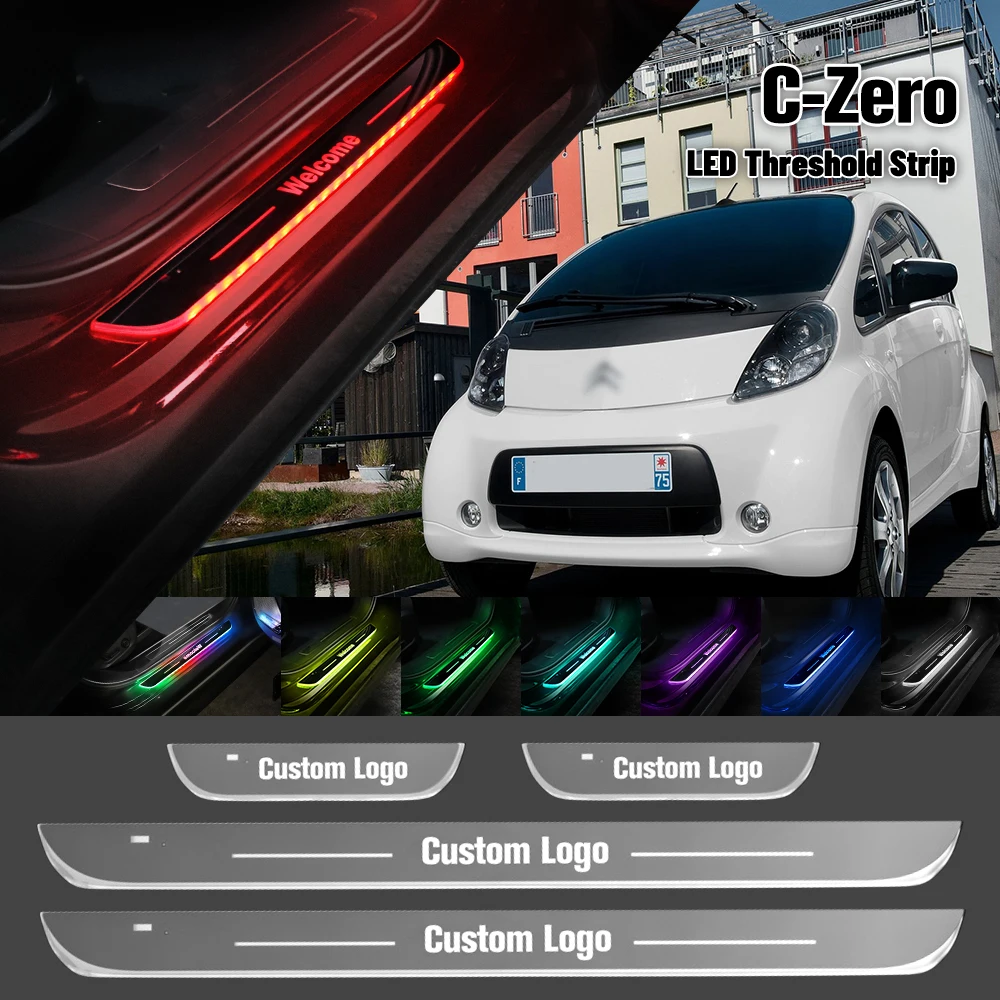 For Citroen C-Zero 2010-2015 Car Door Sill Light Customized Logo LED 2012 2013 2014 Welcome Threshold Pedal Lamp Accessories