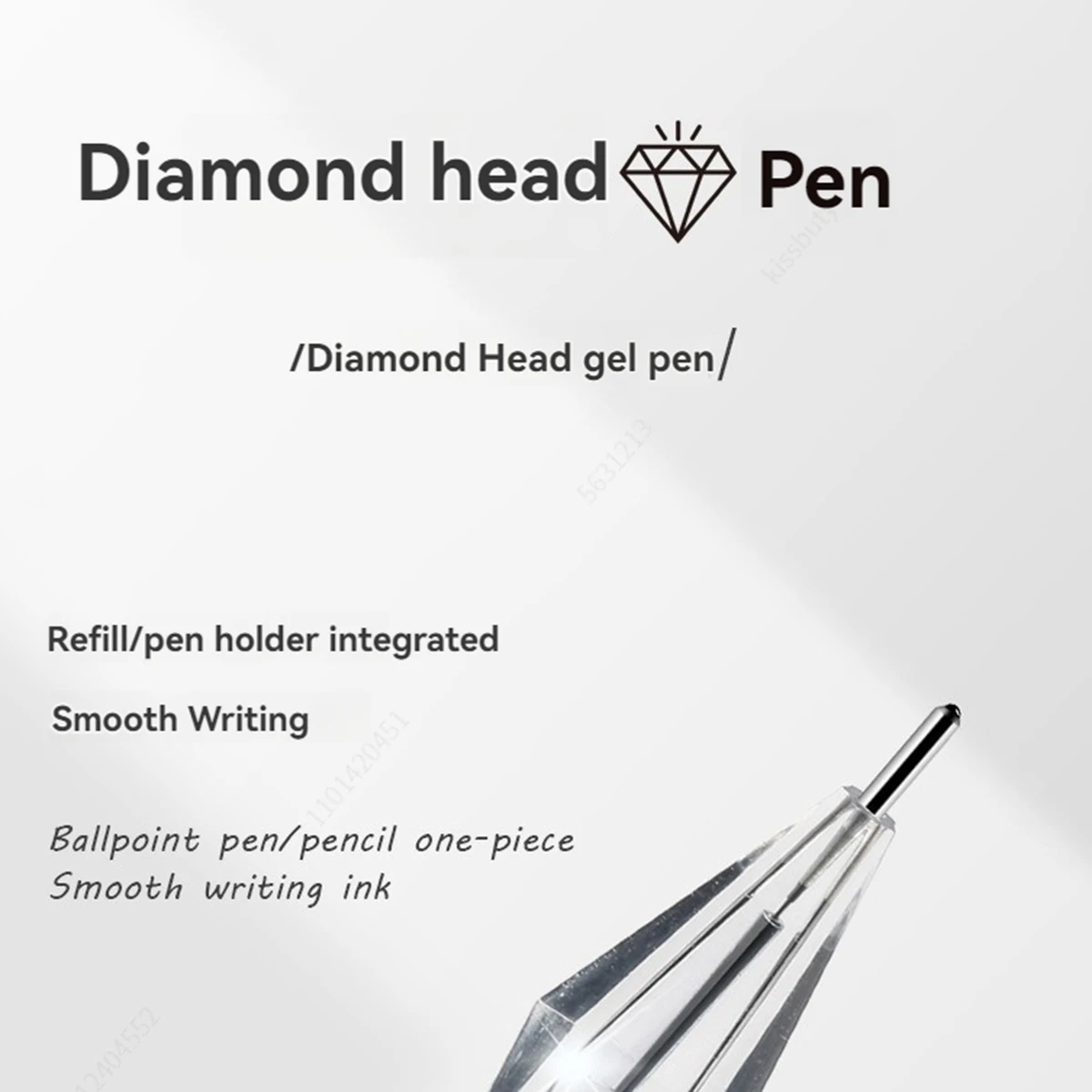 12pcs Diamond tip Gel Pen Fine 0.38mm Large-capacity Black/Blue/Red ink Exam Signing Writing School Office Supplie Stationery