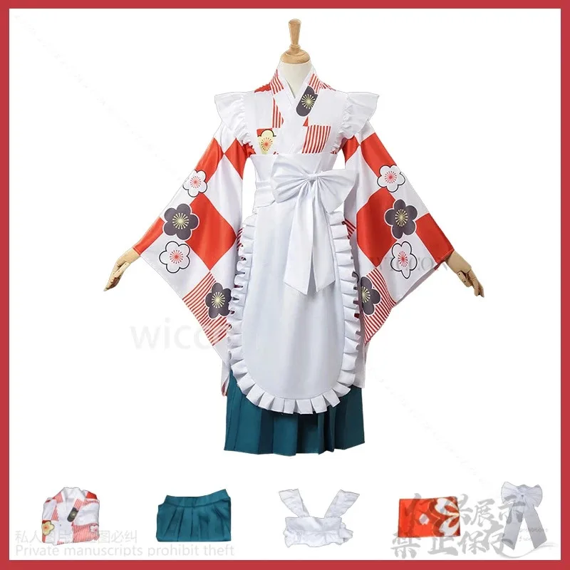 

asdh8@The Rock! Anime Cosplay Kita Ikuyo Costume Japanese Jirai Kei Girls Red Kimono Dress Kawaii Cute Lolita Pink Wigs Customiz