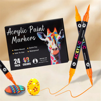 24/48/72 Acrylic Paint Markers: Dual Tip, Fast Drying Portable for Art Painting, Dot Art Coloring - Professional Artist Supplies