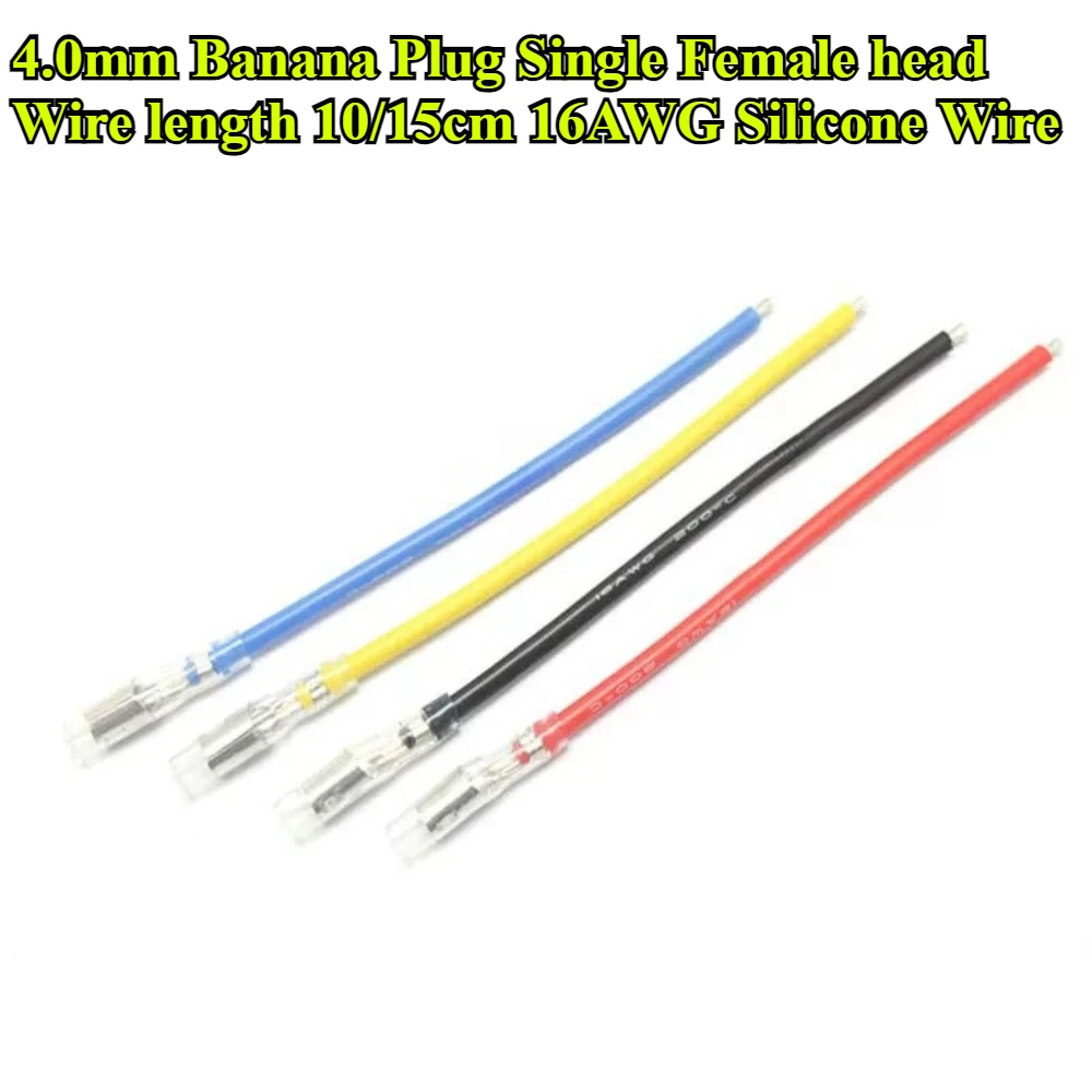 5/10Pcs/lot 4.0mm Banana Plug Male Female Extension Cable 10/15cm 16AWG Silicone Wire for RC Drone Car Boat Brushless Motor ESC