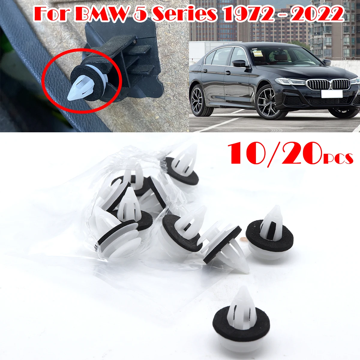 10/20Pcs For BMW 5 Series 1972-2022 MINI R50 R52 R53 R55 R56 R57 R58 R59 R60 F54 F55 F56 Door Card Panel Trim Fascia Lining Clip