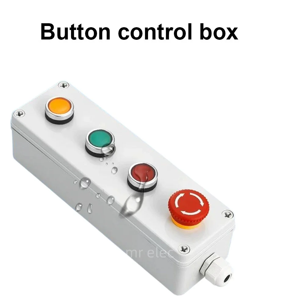 مفتاح زر مقاوم للماء في الهواء الطلق مع غطاء واقي، صندوق أزرار، زر إيقاف الطوارئ، صندوق التحكم في إيقاف الطوارئ 22 مم #3