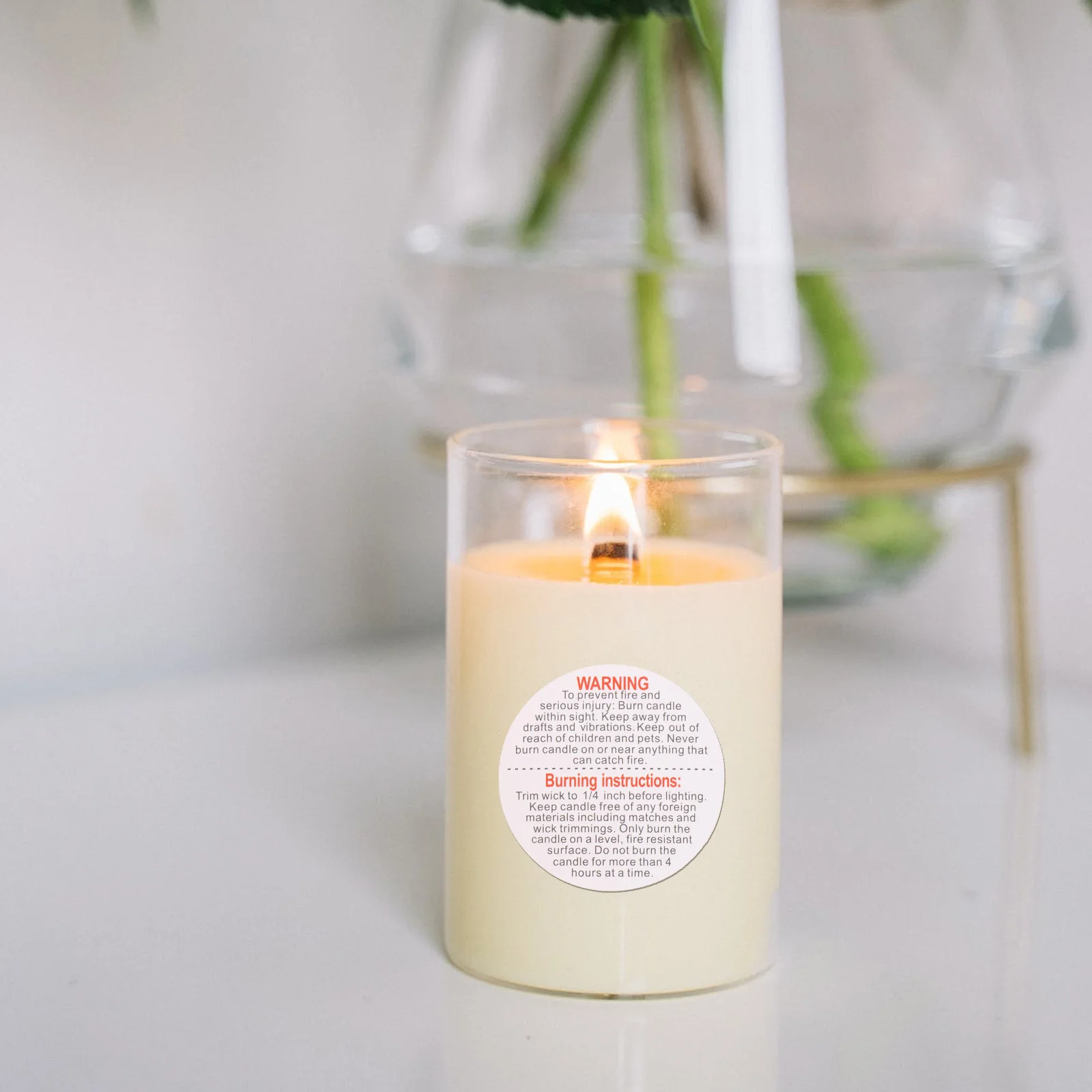 

Waterproof Label Warning Labels Stickers for Decorating Candles Adhesive Round Pvc Self-adhesive Wax Melt Safety Caution