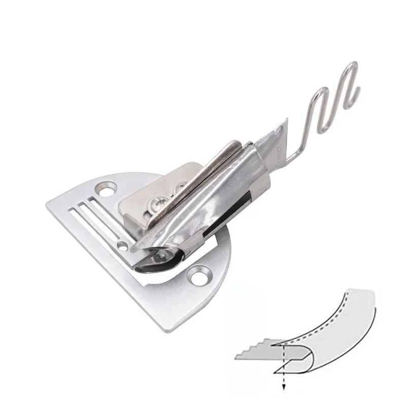 1PC Industrial Walking Foot Sewing Machine Wrapping Presser Foot, Thick Material Pull Barrel Four Folds Tape Binder Attachment