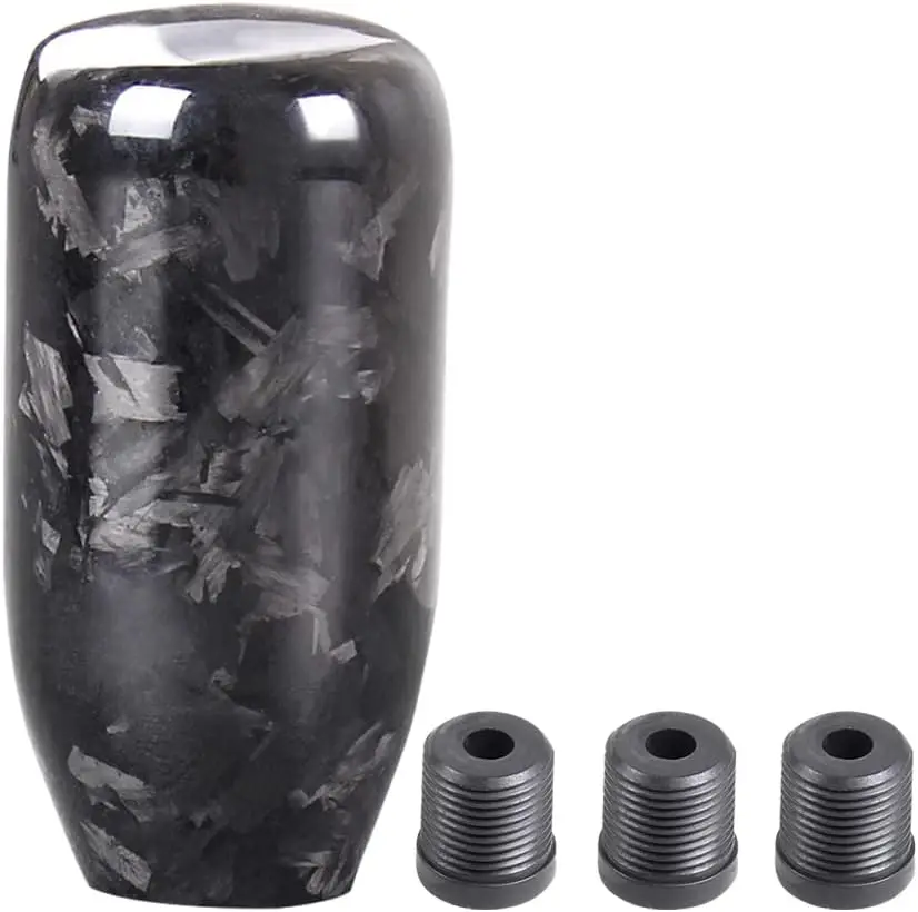

Sakali Unique Irregular Carbon Fiber Shift Knob-Forged Pattern Universal Car Gear Shifter with 3 Adapters for MT/AT Cars SUVs
