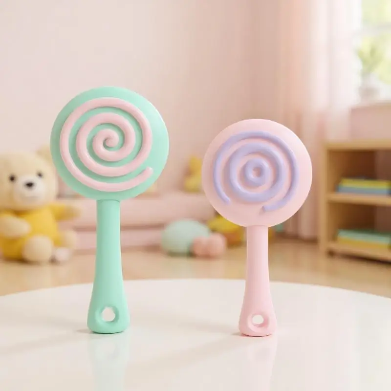 1 pçs bonito bebê mordedor brinquedos treinamento força de aperto forma pirulito bebê reborn silicone macio especial acessório do bebê brinquedo de mascar