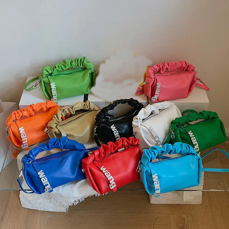 

2025 New Crystal Embellished Ruched Bag - Rhinestone Shoulder Purse, Pleated Crossbody Clutch, Stylish Women's Accessory
