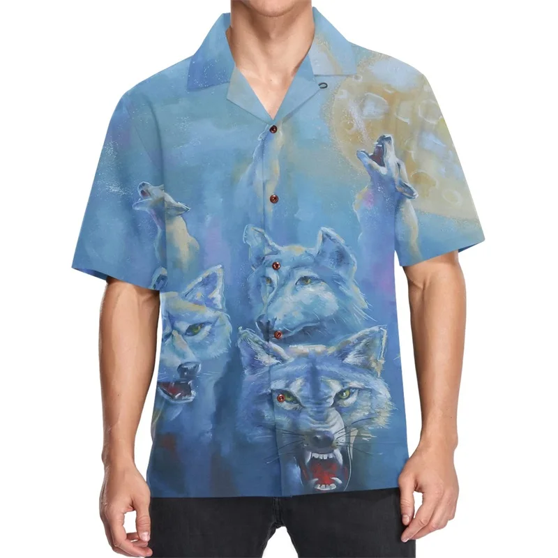 

Hawaiian Shirts For Men Short Sleeve 3D Print Animal Pattern Aloha Beach Shirt Summer Casual Oversized Button Down Shirts