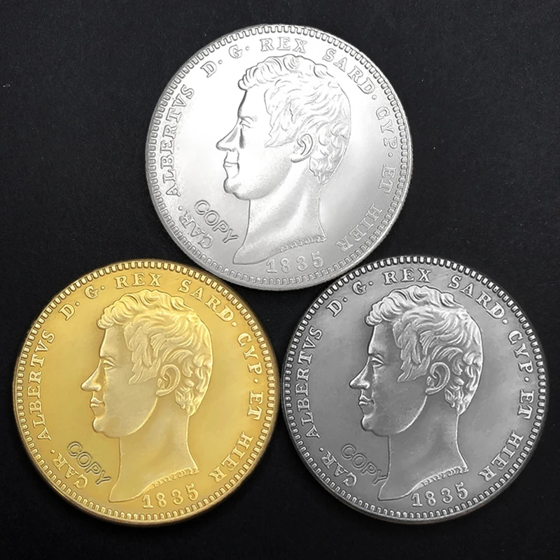 Itália 1835 personagem avatar ouro/prata/moeda antiga réplica 100 lira medalha comemorativa colecionável decoração de casa presente de natal