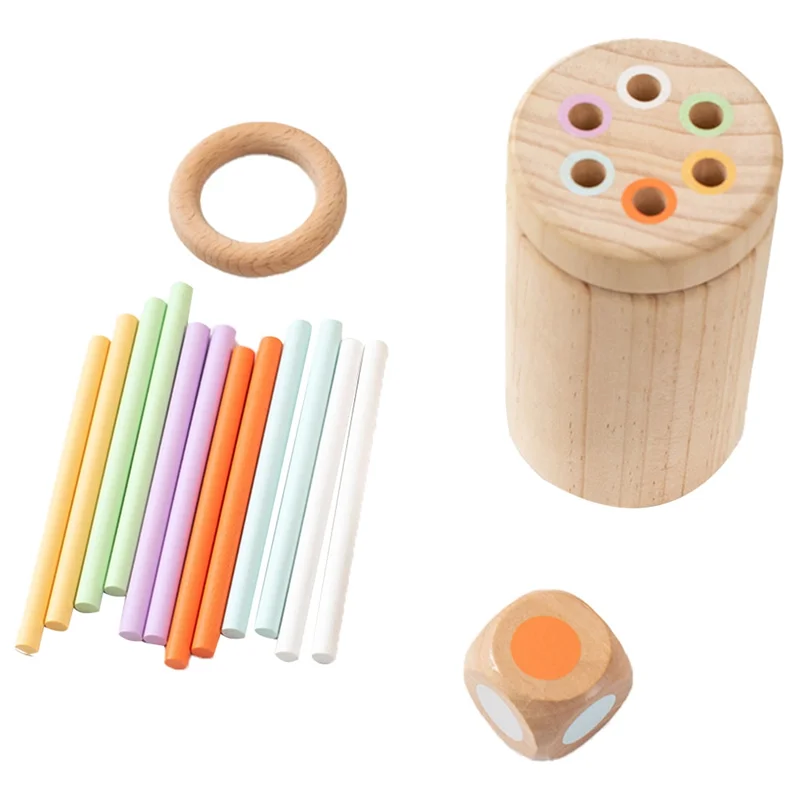 A04F-Kid bâton en bois coloré équilibre éducatif correspondant motricité Fine tri des couleurs sensoriel pour les tout-petits