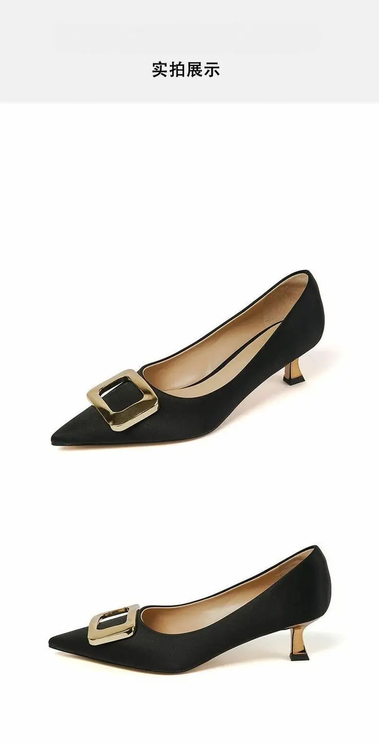 Spitze High Heels Damenschuhe Elegante Arbeitsschuhe Flache Schuhe Sommer 2026 Luxus-Kleiderpumps Modische Bequeme Laufschuhe Zapatillas – Detail 6