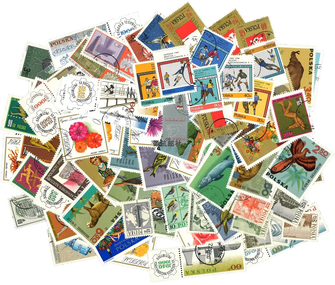 Polish Stamps 100 Different Poland Post Stamps Collection Used Collectible Postage Stamps For Scrapbooking Journaling Materials