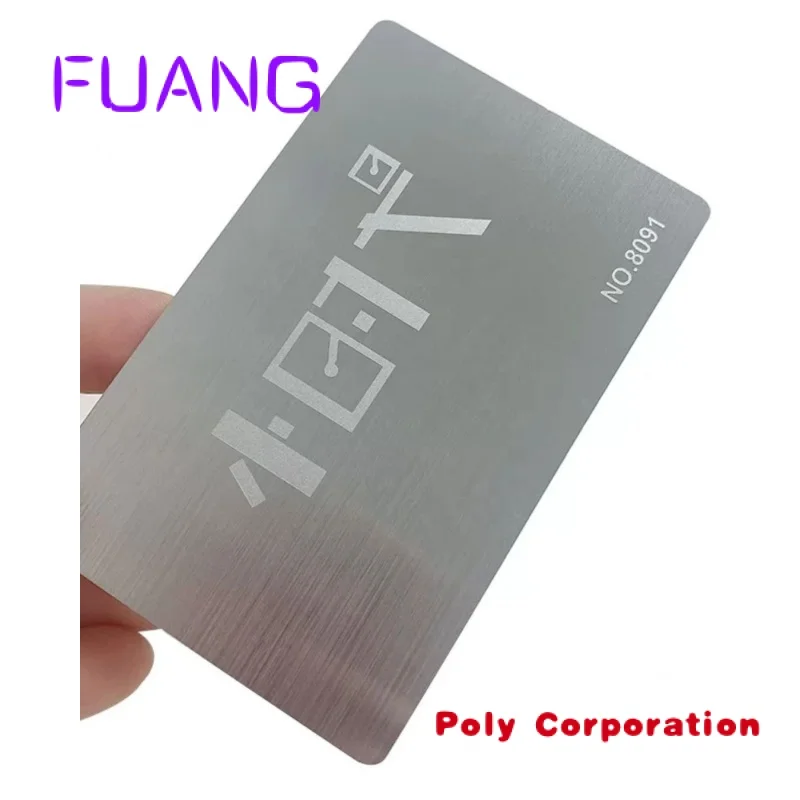 Custom  custom Engraved  Stainless Steel Metal Cards Business VIP Chip Card