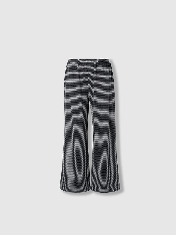 

plus Size Women's Fashion Striped Wide Leg Pants Spring 2026 Slimming Visual Lengthening Trousers Korean Style Casual Polyest...