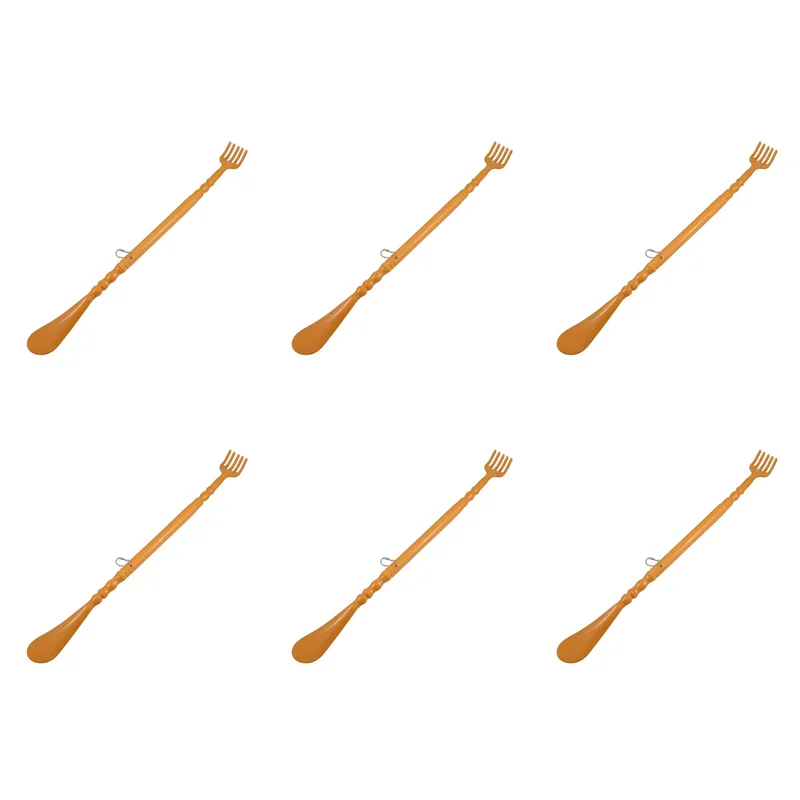 

6X Brown Plastic Handle Back Scratch Helper Massager 48 Cm