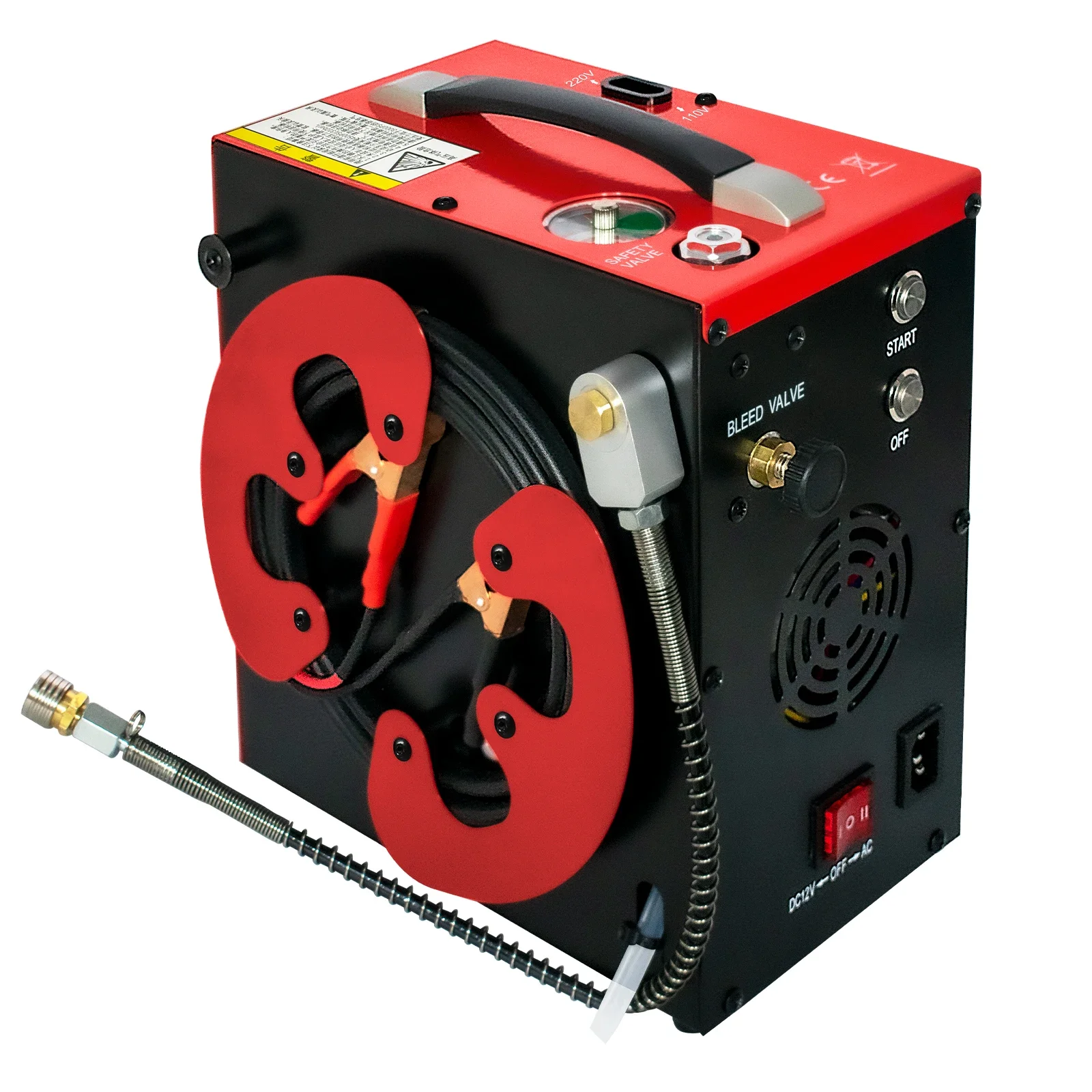 GX-CS3 4500Psi 300Bar PCP Air Compressor High Pressure Portable Compressor with Auto stop Built-in Adapter for Scuba Diving