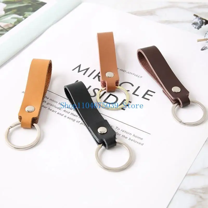 5ASD المصنوعة يدويًا الشبل المفتاح شرائح جلدية حقيقية لخاتم رئيسي لسيارة حامل المفاتيح للهدايا الحلقة الرئيسية للزميل الاب #5