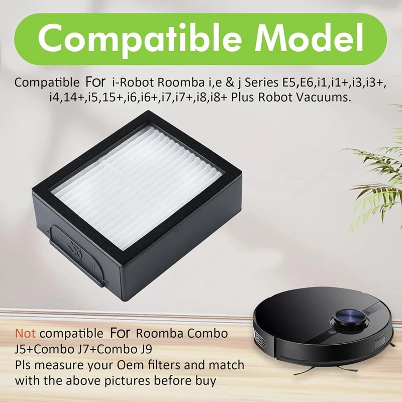 Reemplazos de filtro ABAE-Hepa para Irobot Roomba E I & J Series E5 E6 I1 I1+ I3 I3+ I4 I4+ I5 I5+ I6 I6+ I7 I7+ I8 I8+ Piezas