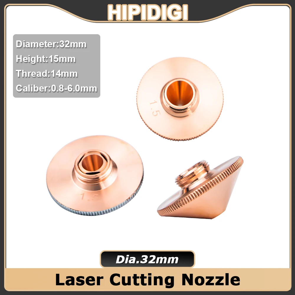 

Raytools Fiber Laser Nozzle Dia.32mm M14 Caliber 0.8-6.0mm Single Double Layer Chrome Laser Nozzles for Fiber Cutting Machine
