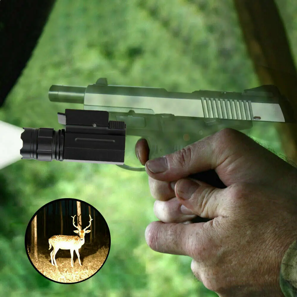 3 Mode Outdoors Zoomable Weaver Picatinny Mount Gun Tactical Flashlight Hunting Torch Light