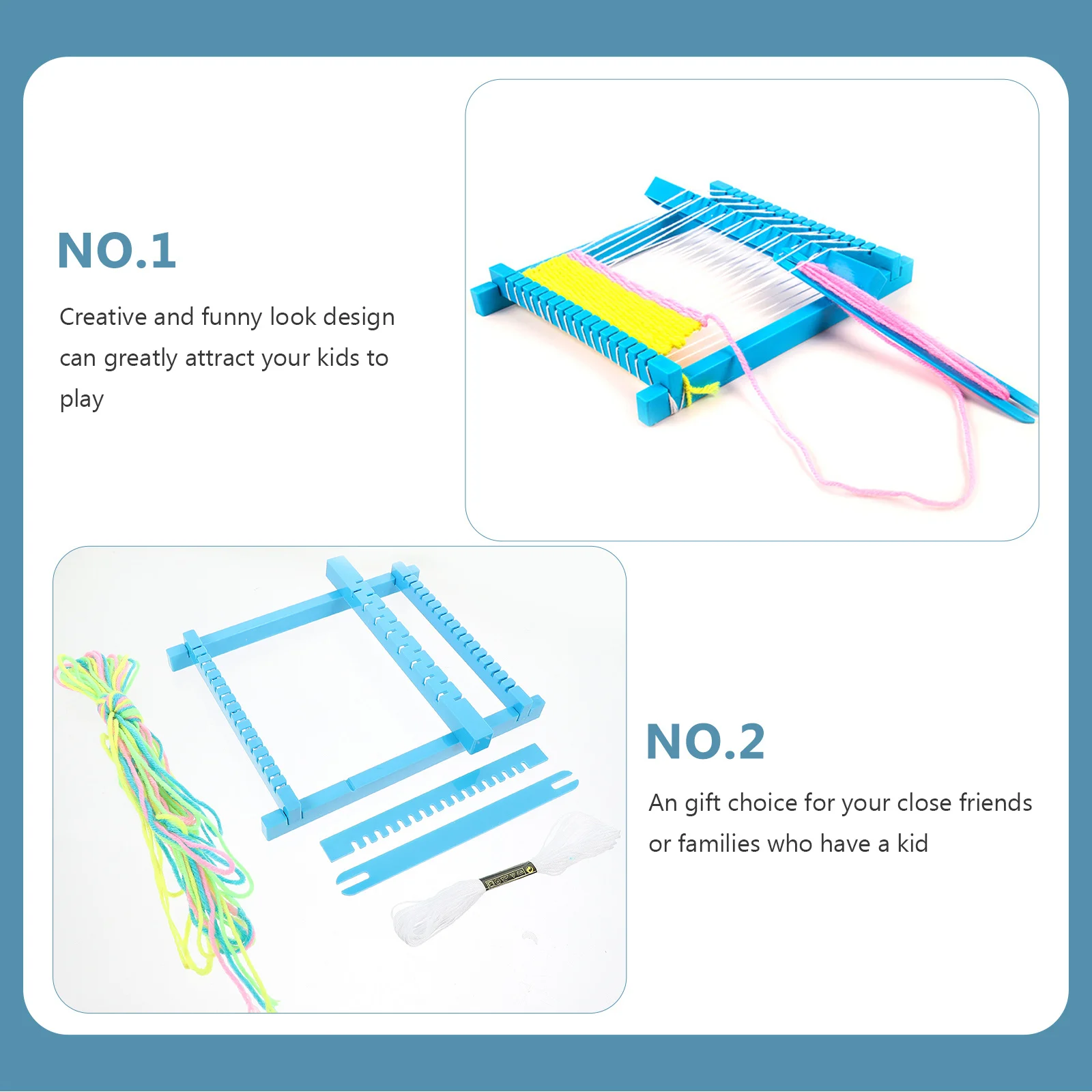 1Set Webstuhl-Lernbausatz für Kinder, DIY-Bastelaktivität, frühes Lernen, maschinell, Spaß, Eltern-Kind-Interaktion, kreativ