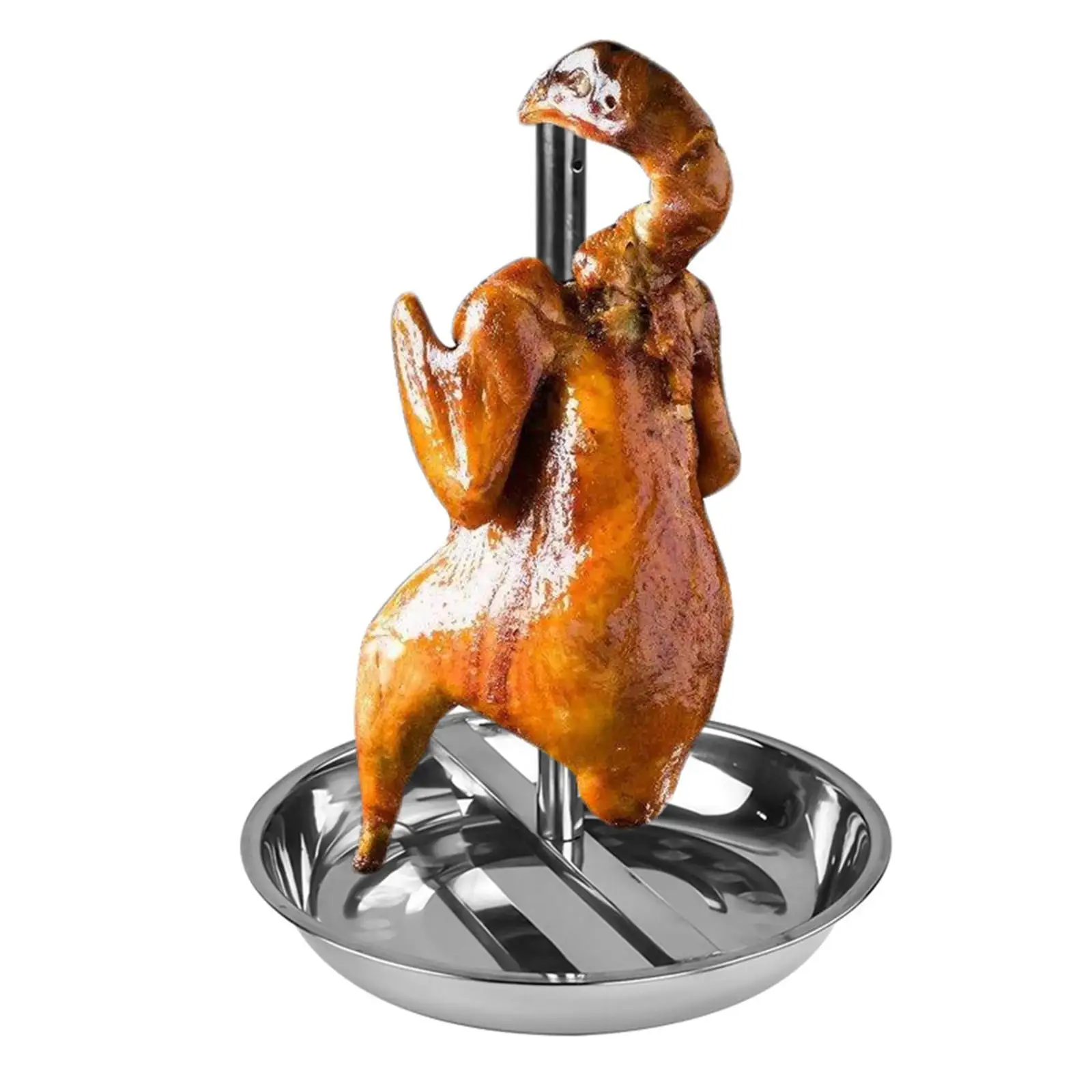 Chicken Roaster Rack Rotisserie Tray Lightweight Stainless Steel Duck Stand Turkey Holder for Buffet Family Reunions Camping
