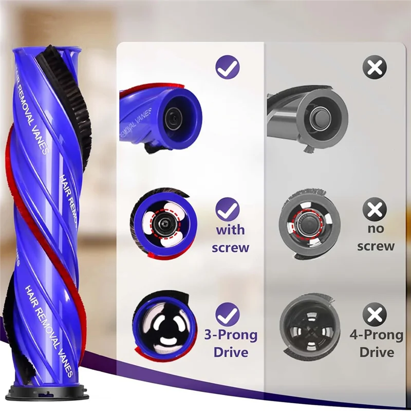 

-A95Z Brush Roller For Dyson Anti-Tangle Vacuum Head, Reduces Hair Wrapping Restores Suction Power