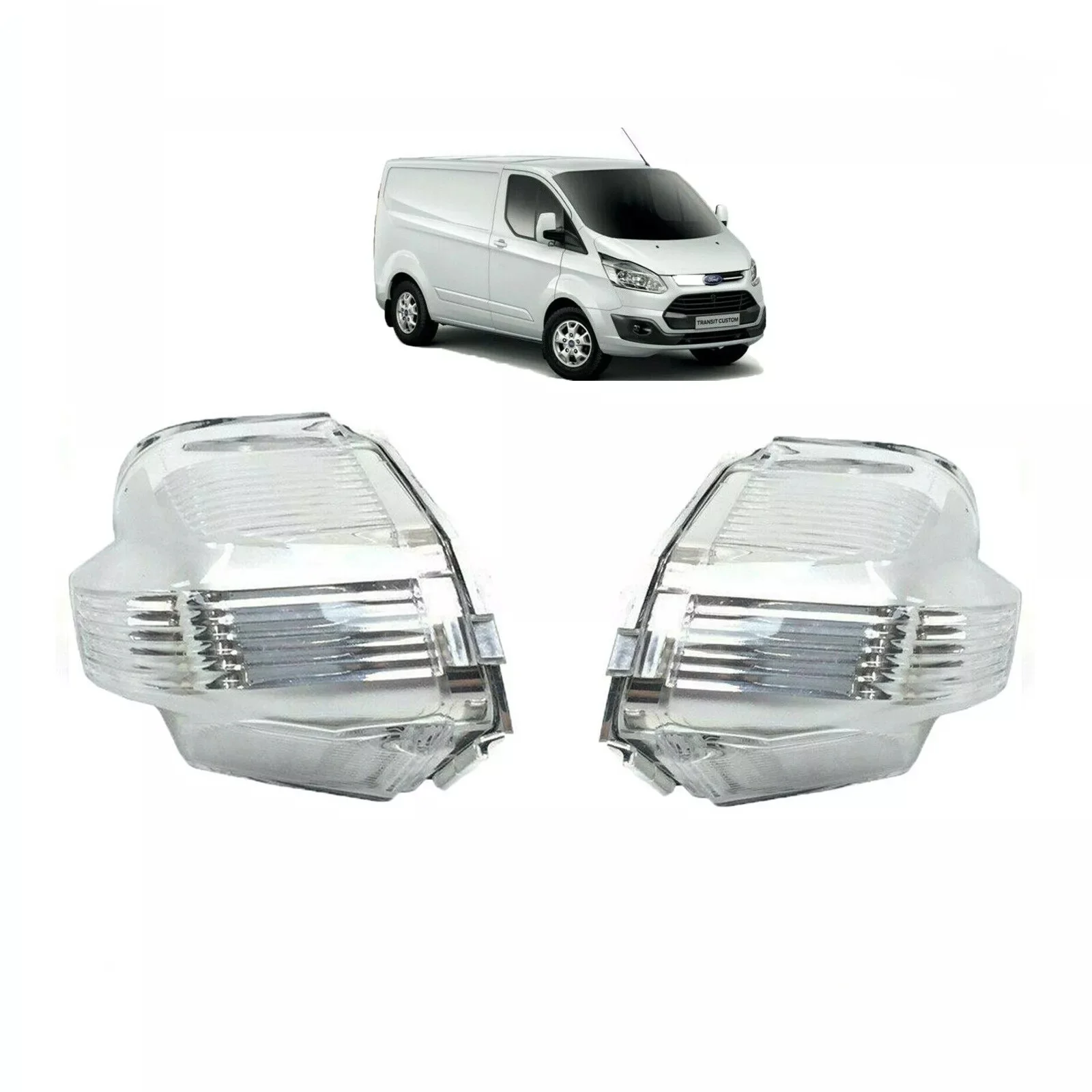 

1 Pair Wing Mirror Indicator For Ford Transit Custom Left & Right Wing Mirror Clear Indicator Lens 2012+On Exterior Parts