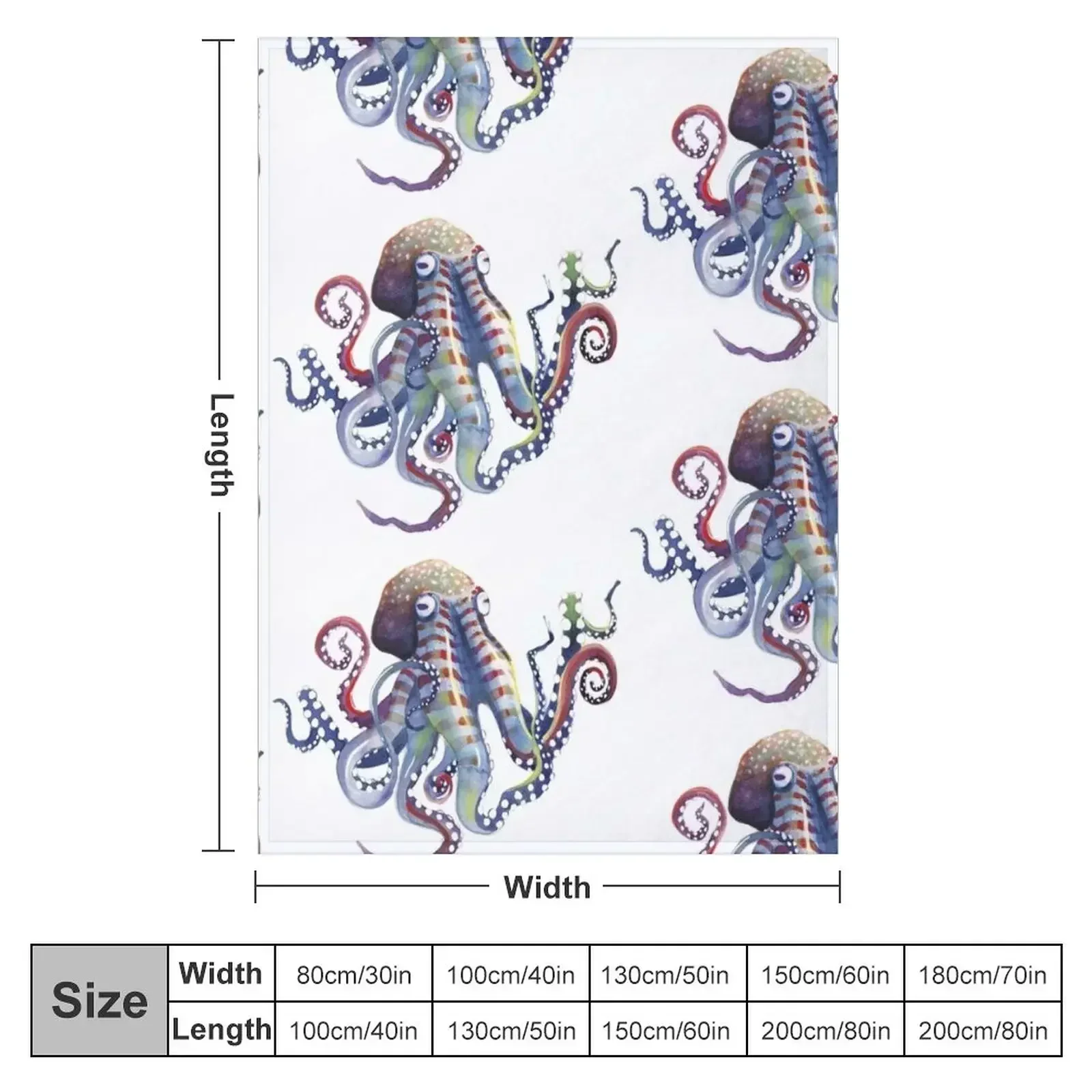 Octopus Throw Blanket Warm Single Flannels Plaid on the sofa Blankets