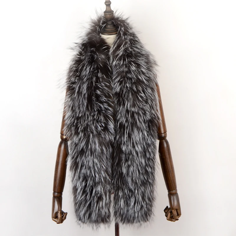 

Hot Sale Women Real Fox Fur Scarf Long Style Lady Warm Soft Knitted Real Fox Fur Shawl Wrap Natural Fox Fur Pashmina Scarves
