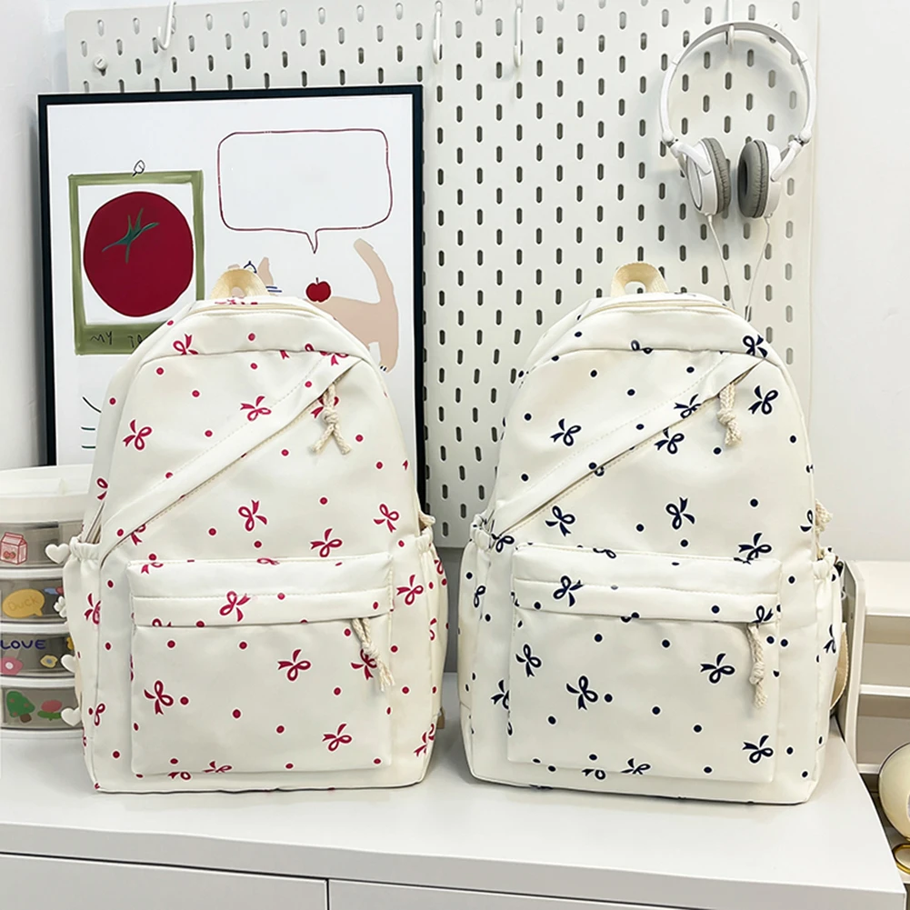 3pcs Bow Tie College School Backpack with Lunch Box Pencil Case Cute Girl Backpacks School Backpack Set for Teen Girls