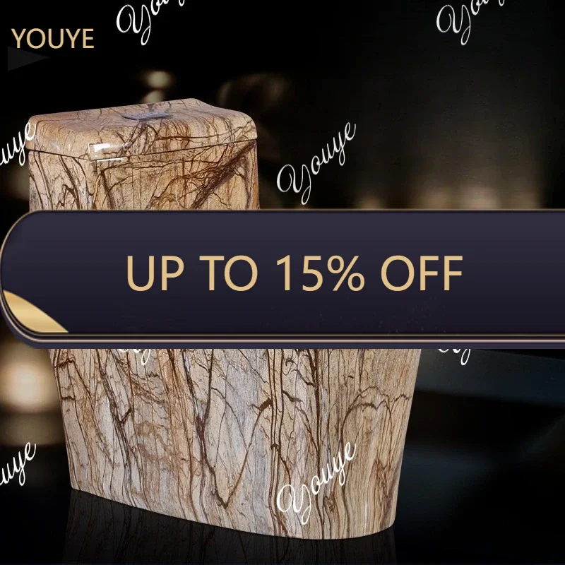 

Унитаз S Wood Grain с имитацией мрамора, персонализированный, супервихревой смыв, экономия воды, большой диаметр, модель C