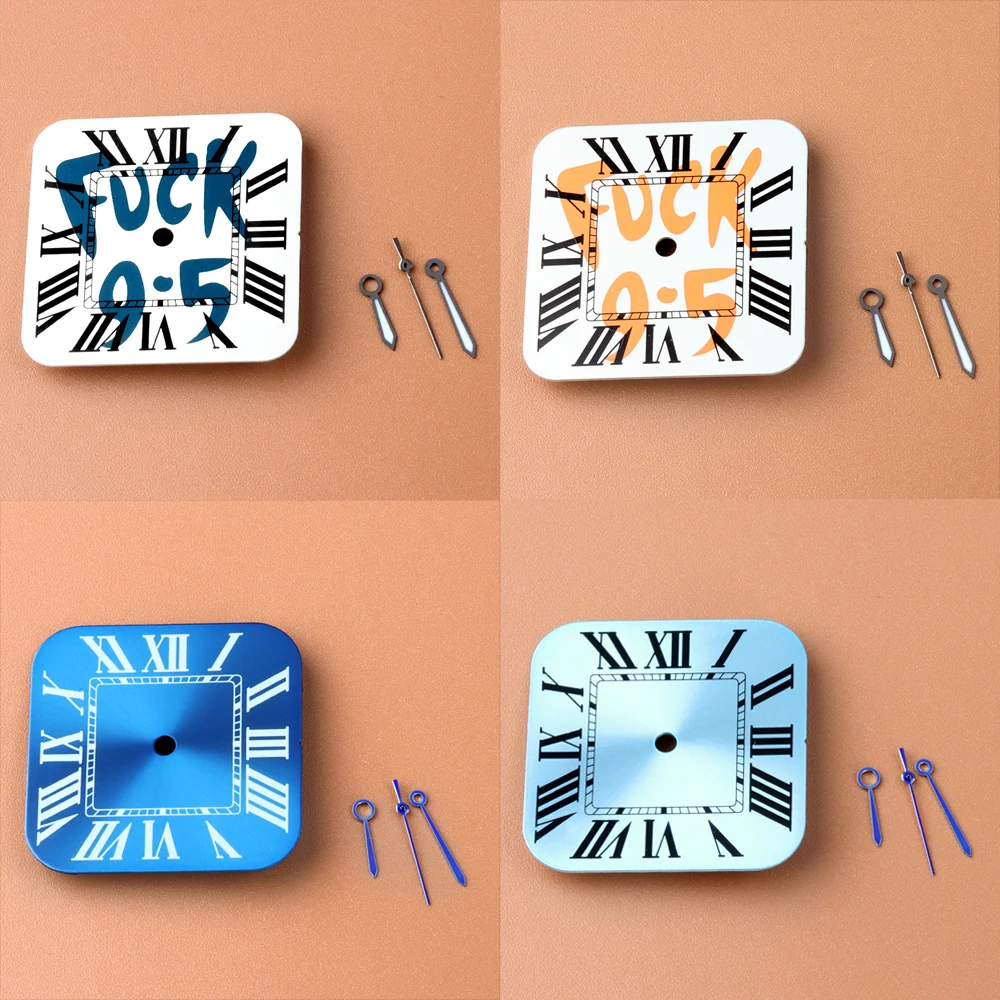 

Square 27mm Dial NH35 white Watch Dial and Blue/Black Hands Watch Accessories Fit Santos Watch Case NH35 NH36 NH38 Movement