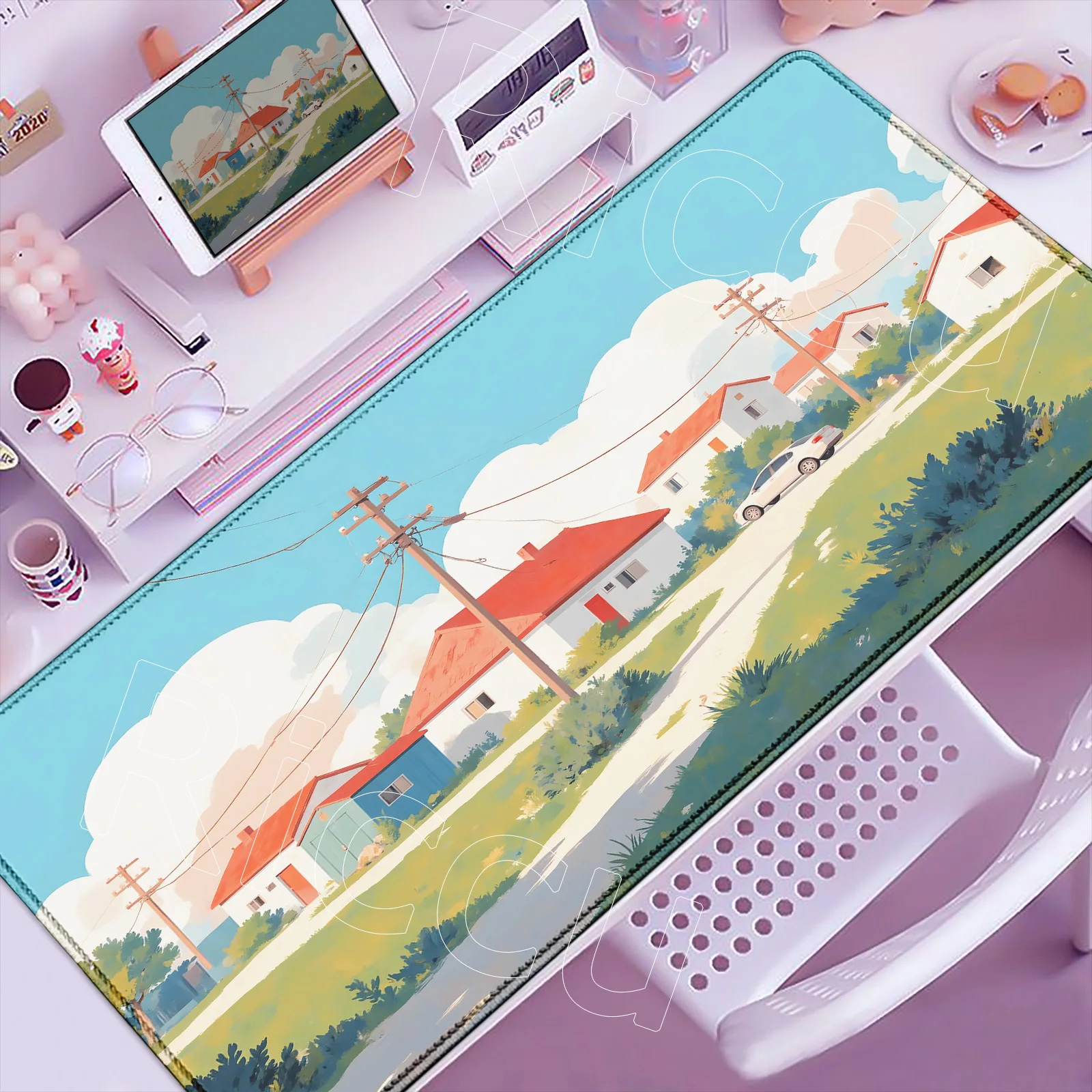 

Cozy Anime Scenery Mousepad Large Aesthetic Beauty Wholesome Mat Locking Edge Landscape Computer Non-slip Mouse Pad Desktop Mats